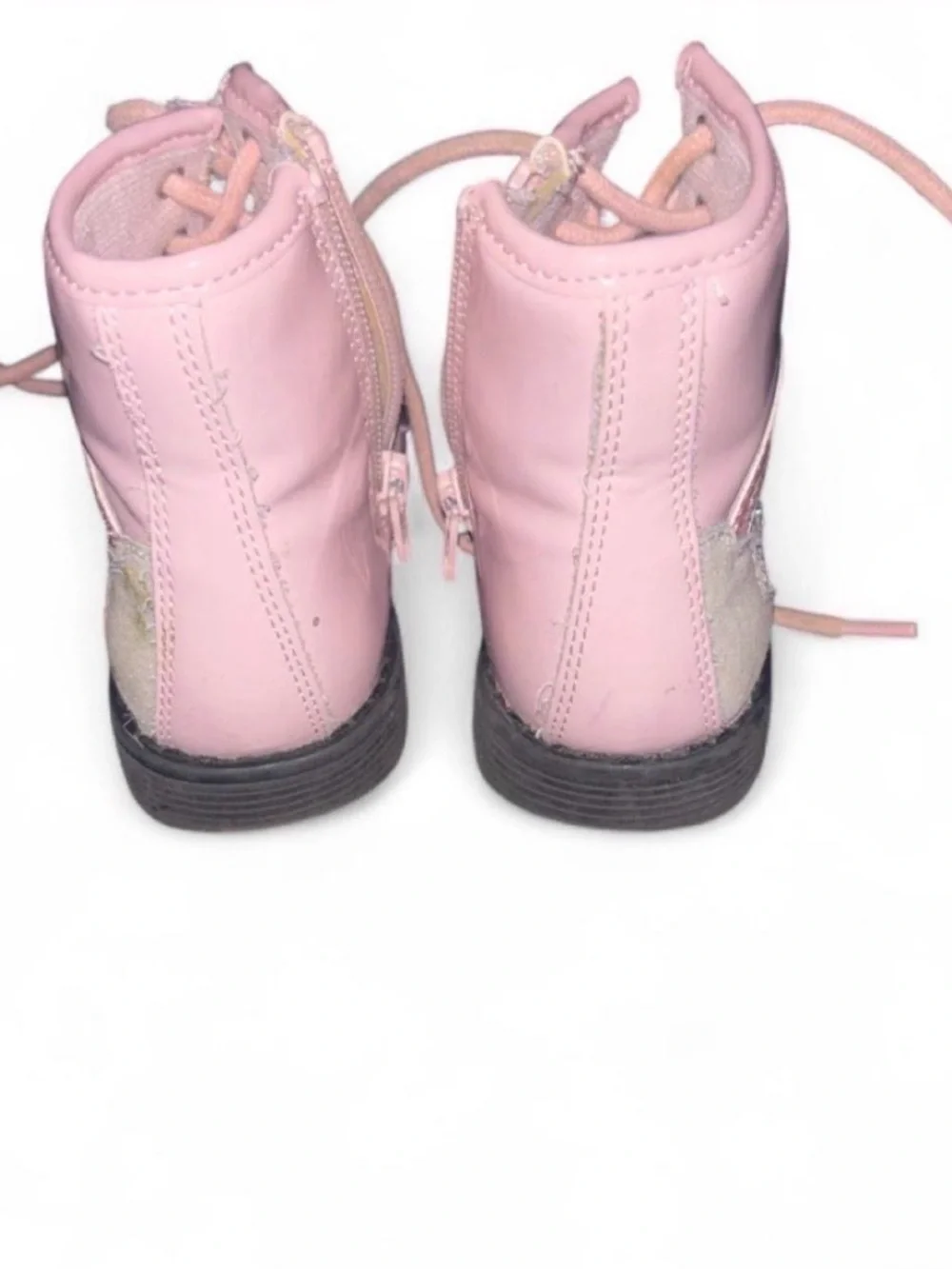 Kids Pink Lace-Up Boots